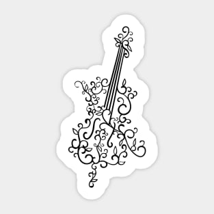 floral guitar for rock music lovers Sticker